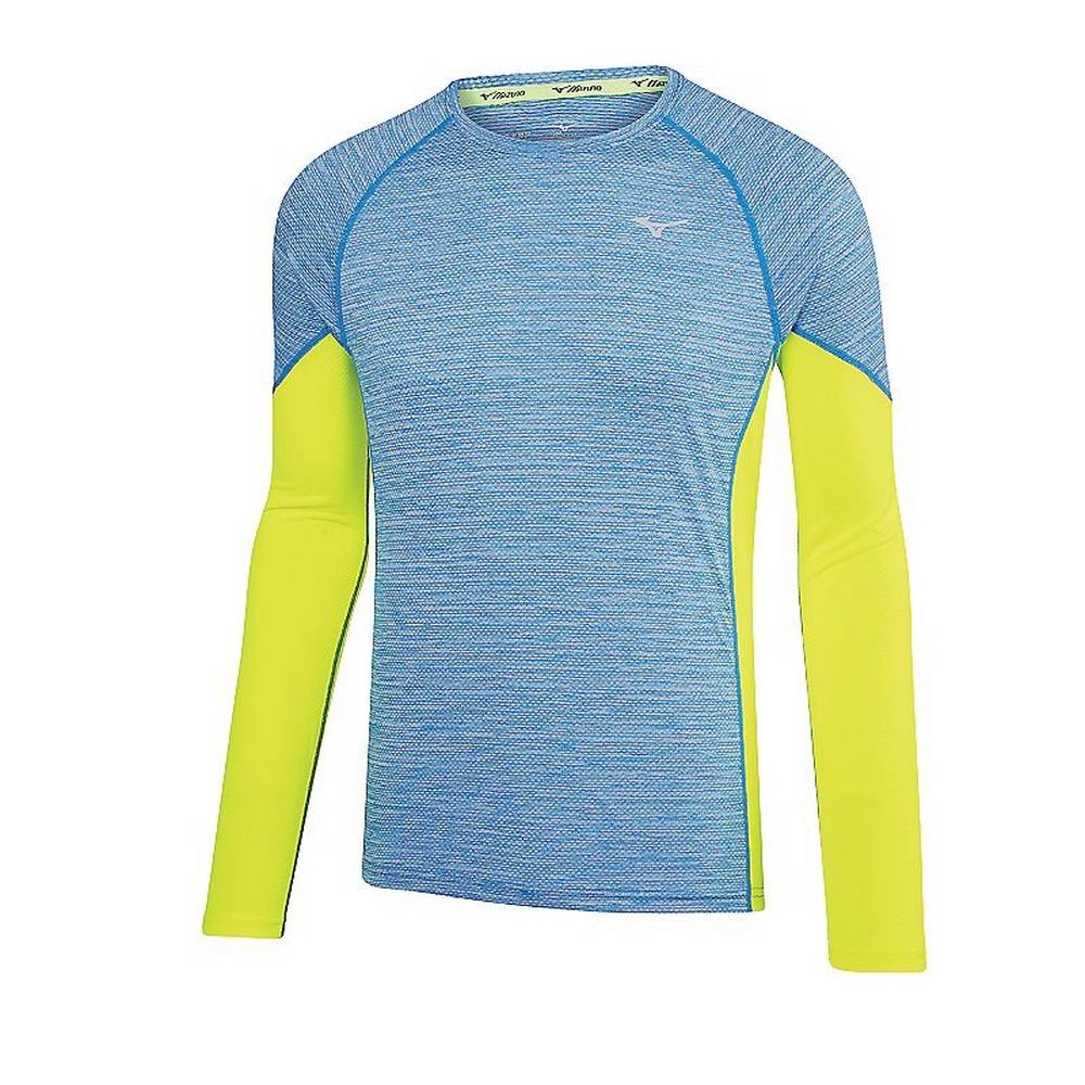 Panske Treningove Oblecenie Mizuno Alpha Long Sleeve Modre/Žlté Vypredaj FOEW35178